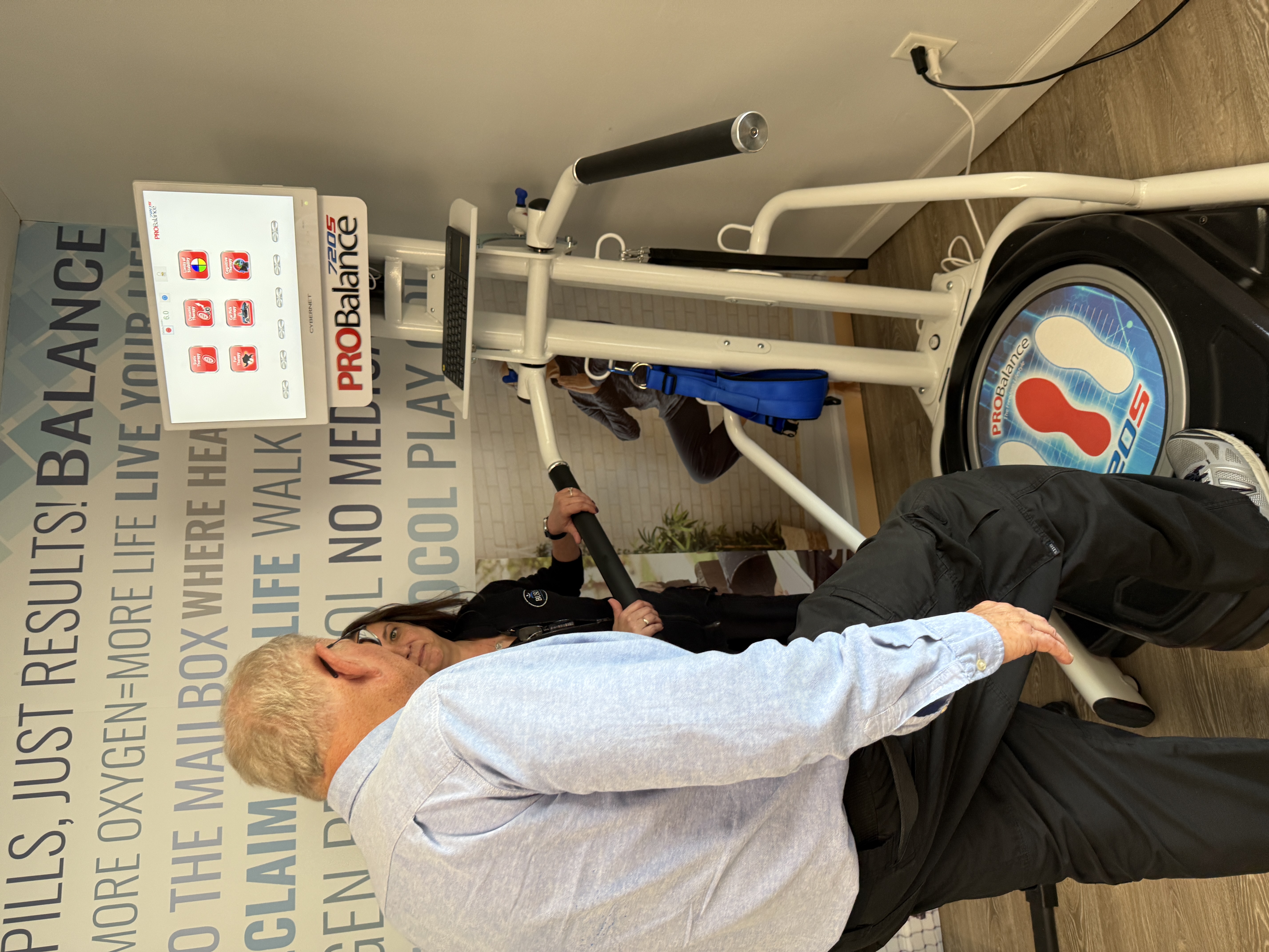 Busch Chiropractic team guiding a patient through balance retraining